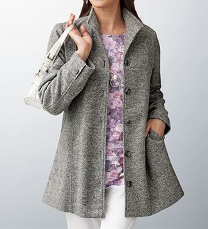 BELLUNA（ベルーナ）の「プリントプルオーバー付カットツイード調アンサンブル（その他ジャケット）」｜グレー系