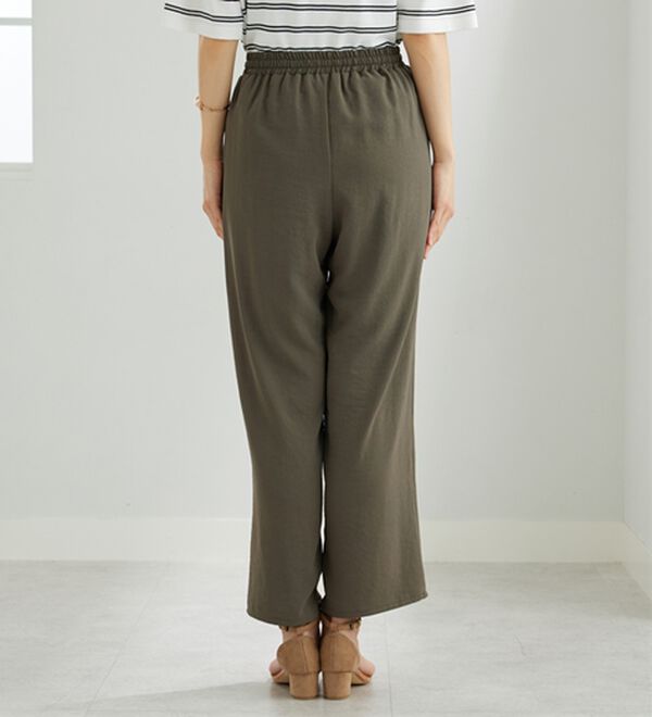BELLUNA（ベルーナ）の「【快適Ｌａｂ．】お手入れ楽々ビンテージ調素材ワイドパンツ（ワイドパンツ・ガウチョ）」｜詳細画像