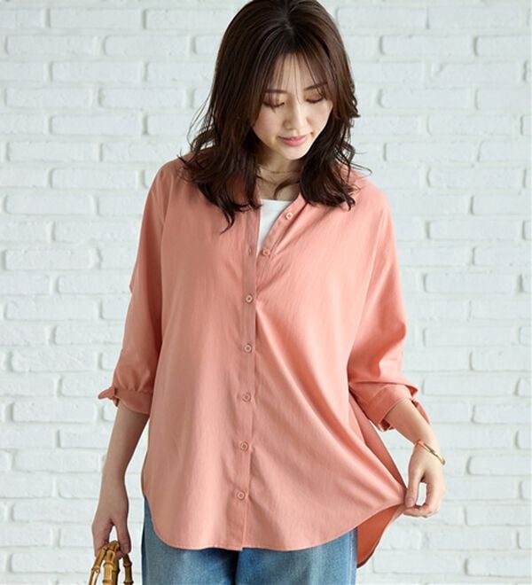 BELLUNA（ベルーナ）の「【吸水速乾】イージーケア！袖リボンシャツチュニック（チュニック）」｜詳細画像