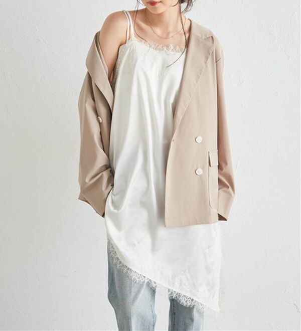 RANAN（ラナン）の「アシメレースサテンチュニック（チュニック）」｜詳細画像