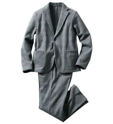「ツイード調ストレッチセットアップ（ビジネススーツ）」