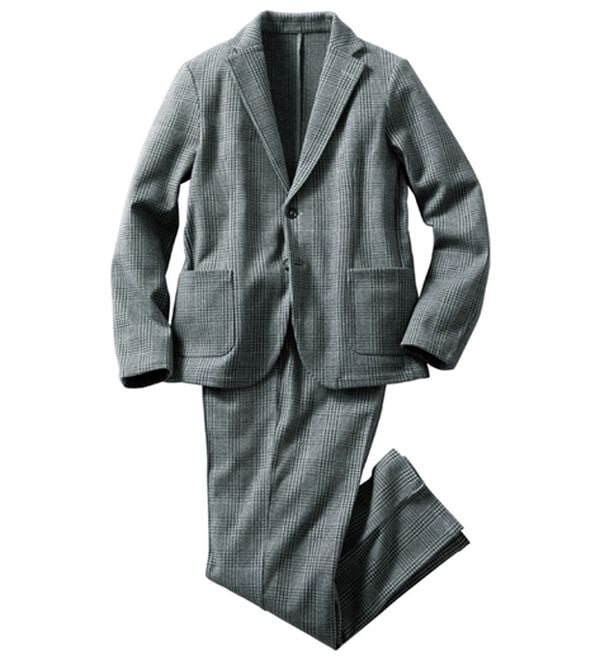 「ツイード調ストレッチセットアップ（ビジネススーツ）」｜グレンチェック