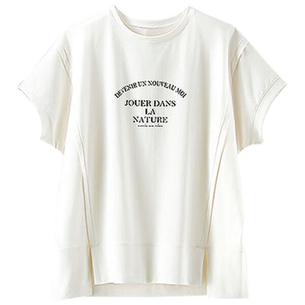 BELLUNA（ベルーナ）の「汗ジミ対策！切替デザインロゴプルオーバー（カットソー）」｜詳細画像