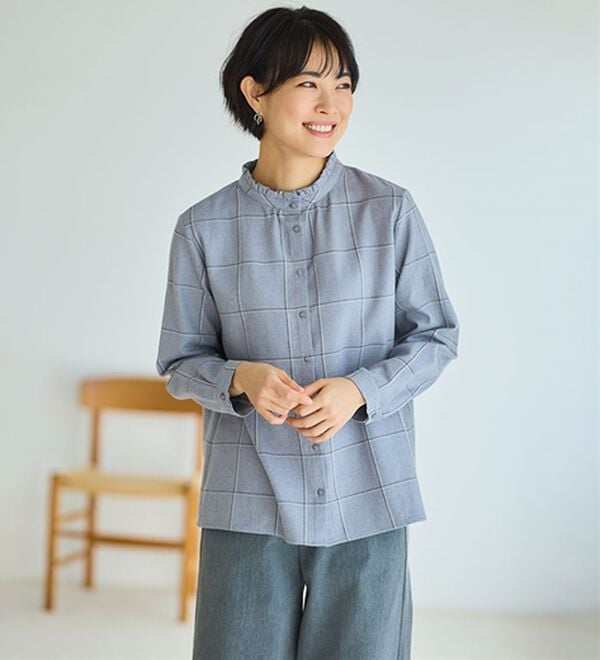 BELLUNA（ベルーナ）の「《ＨｕｇＲｅａｍコットン》フリル衿ブラウス（ブラウス）」｜詳細画像