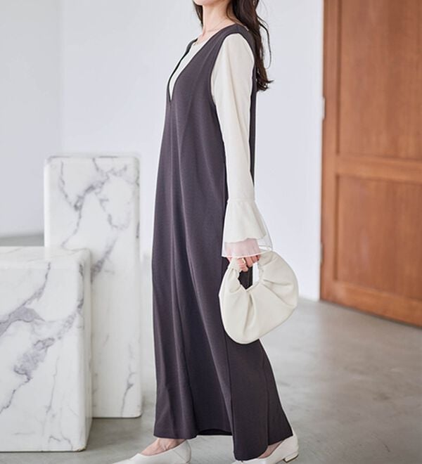 RANAN（ラナン）の「【選べる2丈】細見えが叶うジャンパースカート（ジャンパースカート）」｜詳細画像