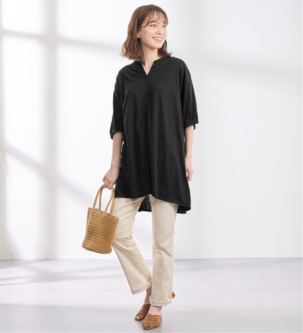 Viola e Viola（ヴィオラ エ ヴィオラ）の「【５つの機能付】スキッパーゆるドルマンチュニック（チュニック）」｜詳細画像