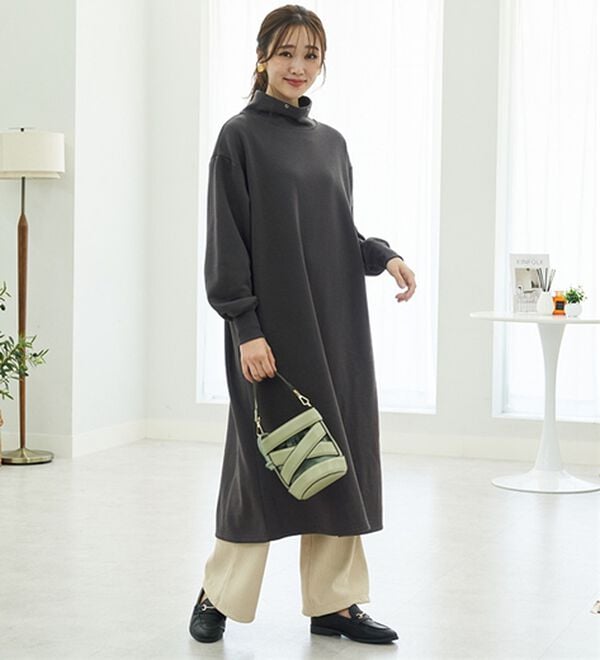 BELLUNA（ベルーナ）の「あったかキレイ！大人のこだわりワンピース（カットソーワンピース）」｜詳細画像