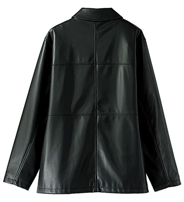 BELLUNA（ベルーナ）の「柔らかフェイクレザー衿付きジャケット（その他ジャケット）」｜詳細画像