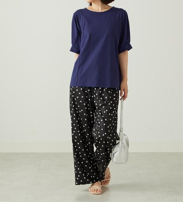 BELLUNA（ベルーナ）の「ヒンヤリ！袖タックデザインプルオーバー（カットソー）」｜詳細画像