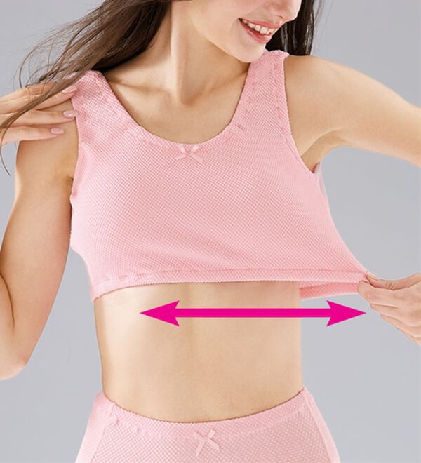 「【３色組】脱ぎ着が簡単！綿混のび～るらくらくブラ・ショーツ（ブラジャー）」｜詳細画像