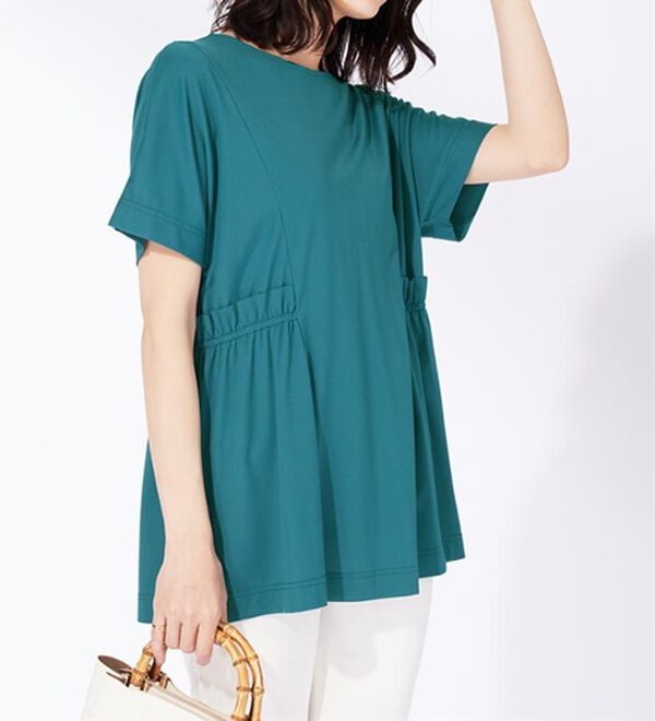 BELLUNA（ベルーナ）の「サイドギャザー使い細見えチュニック（チュニック）」｜詳細画像