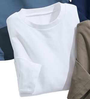 「ヒミツは裏メッシュ！さらさら７分袖Ｔシャツ（メンズＴシャツ）」｜オフホワイト