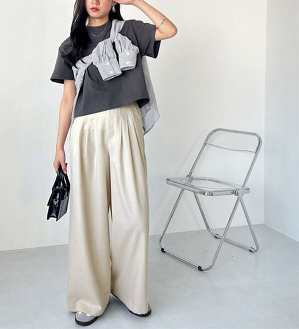 GeeRA（ジーラ）の「３タックワイドパンツ（フルレングスパンツ）」｜詳細画像