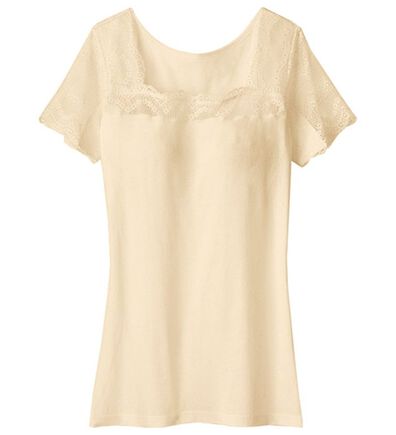 LAVIENNE（ラヴィエンヌ）の「【吸汗速乾】綿１００％激汗ゲッターレース・カップ付インナー（ブラトップ・カップ付きインナー）」