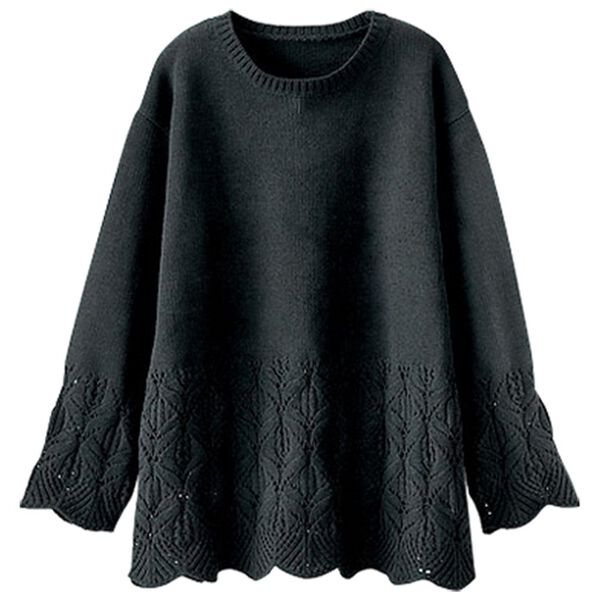 BELLUNA（ベルーナ）の「透かし編デザインモールニットプルオーバー（ニット・セーター）」｜詳細画像