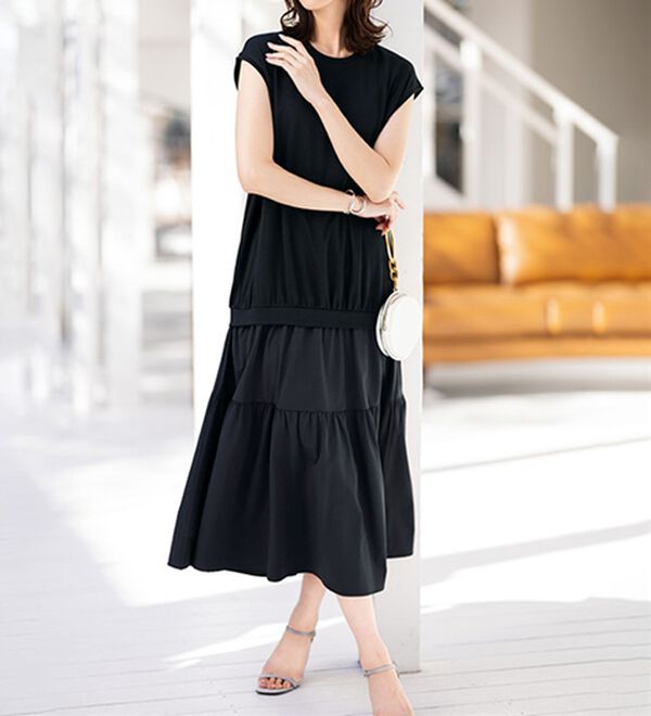 ギンガムティアードドッキングワンピース