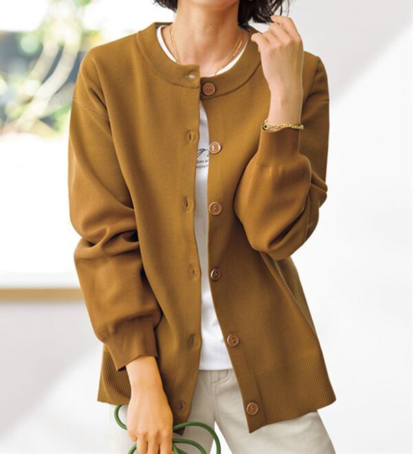 洗える！軽い！配色使いニットカーディガン - ベルーナ【公式】 