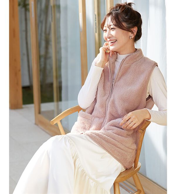 LAVIENNE（ラヴィエンヌ）の「ふわふわ暖かフリースベスト（ベスト）」｜詳細画像