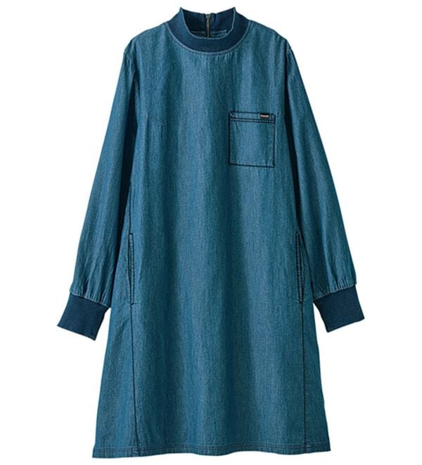 BELLUNA（ベルーナ）の「＜＆ｃｏｃｏｃｈｉ＞デニム素材リブ使いチュニック（チュニック）」｜詳細画像