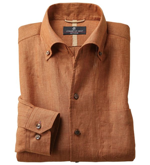「＜コムルヴァン・オム＞大人のフレンチリネン１００％シャツ（メンズシャツ）」｜詳細画像