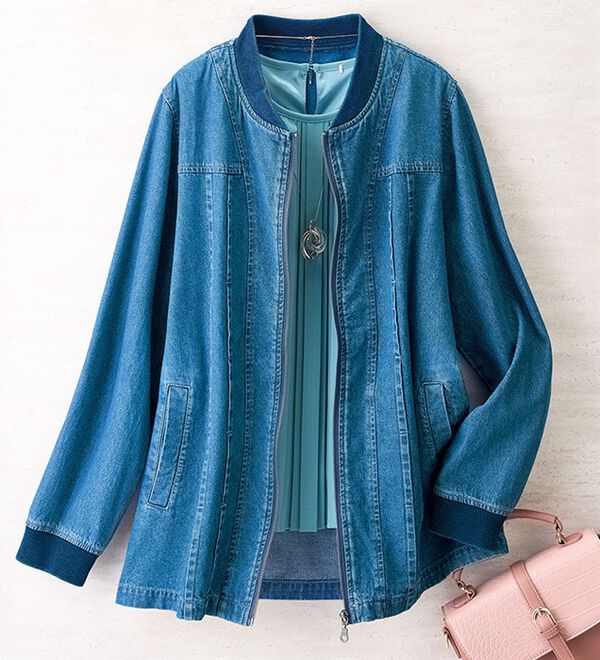 ルフラン（ルフラン）の「すらり見えのデニムブルゾン（ブルゾン）」｜詳細画像