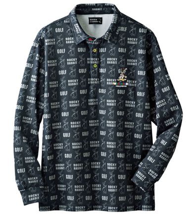 「＜ロッキーラビット＞総柄裏シャギーポロ（メンズカットソー）」
