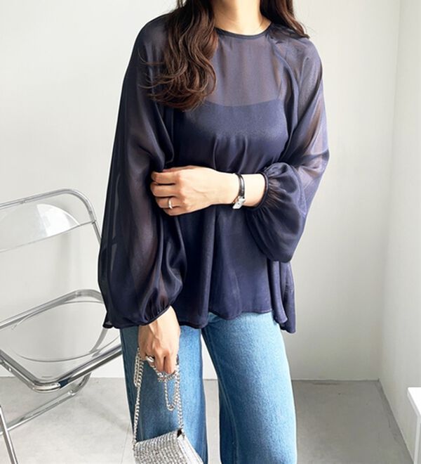 GeeRA（ジーラ）の「バックリボンシアーブラウス（ブラウス）」｜詳細画像