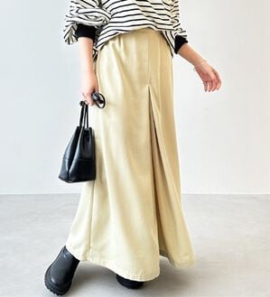 GeeRA（ジーラ）の「フロントタックスカート風ワイドパンツ（ワイドパンツ・ガウチョ）」｜アイボリーベージュ