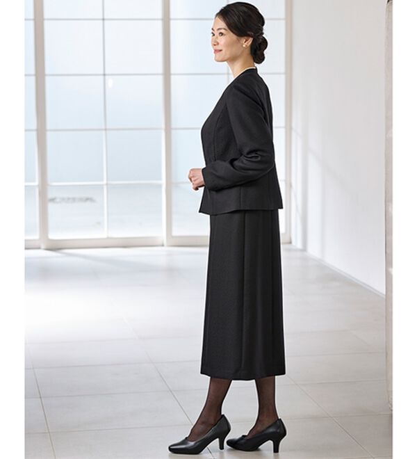 BELLUNA（ベルーナ）の「北陸幾何柄ジャカードワンピースアンサンブル（ブラックフォーマル（喪服・礼服））」｜詳細画像