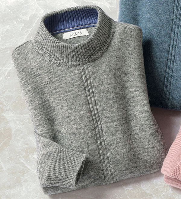 「アルパカ入りスマートセーター（メンズニット・セーター）」｜杢グレー