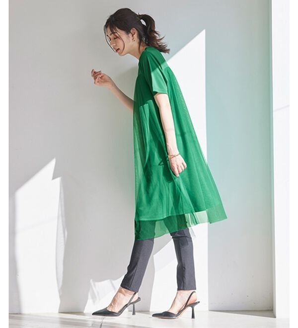 RANAN（ラナン）の「ひんやり！チュールレイヤードチュニックワンピース（チュニックワンピース）」｜詳細画像