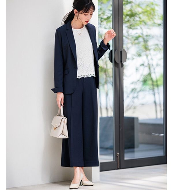 GeeRA（ジーラ）の「【2点セット】選べるボトム！洗えて型くずれしないパンツスーツセット（パンツスーツ）」｜詳細画像