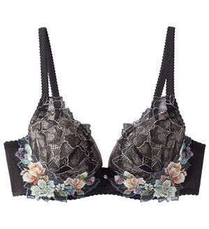 新品 F80レシアージュ 小さく見せるブラ ブラック ウイング Wacoal