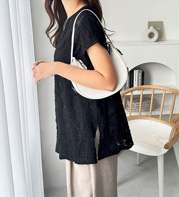 GeeRA（ジーラ）の「総レースフレンチスリーブＴシャツ（カットソー）」｜詳細画像