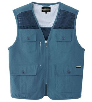 「涼感サッカー多機能ポケットベスト（メンズジャケット）」｜ネイビー