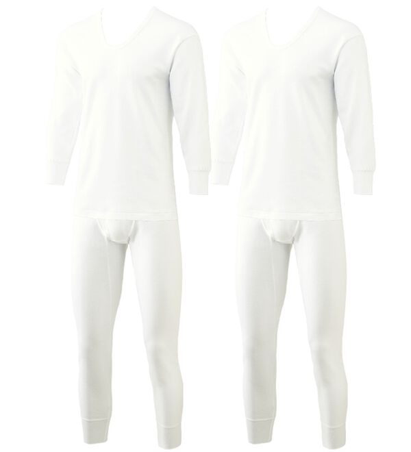 「素肌の匠（Ｒ）プレミアム綿１００％ふっくらインナー上下組（メンズ肌着・インナーウェア）」｜詳細画像