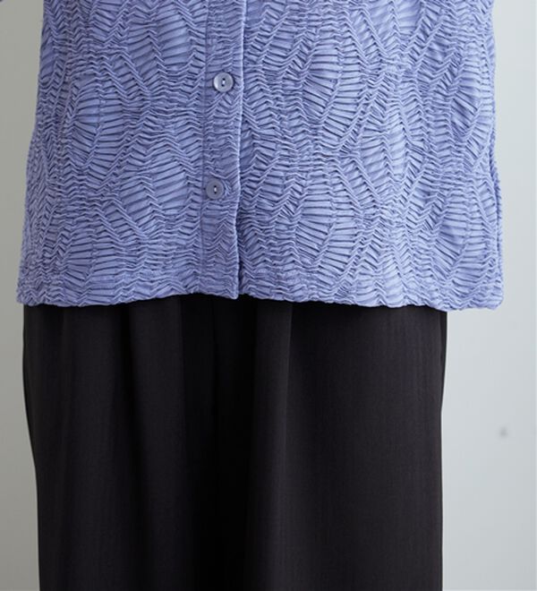 BELLUNA（ベルーナ）の「波柄シアージャカード素材カーディガン（ニットカーディガン）」｜詳細画像