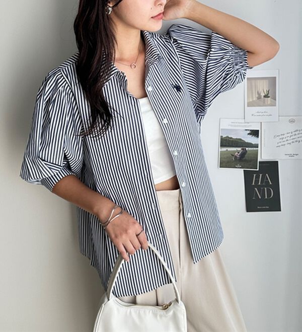 GeeRA（ジーラ）の「【Ｕ．Ｓ．　ＰＯＬＯ　ＡＳＳＮ．】ボリューム袖シャツブラウス（ブラウス）」｜詳細画像