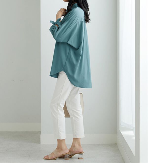 BELLUNA（ベルーナ）の「イージーケア！袖リボンシャツチュニック（チュニック）」｜詳細画像