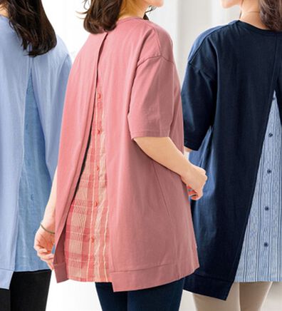 ルフラン（ルフラン）の「【３色組】バックシャン重ね着風チュニック（チュニック）」