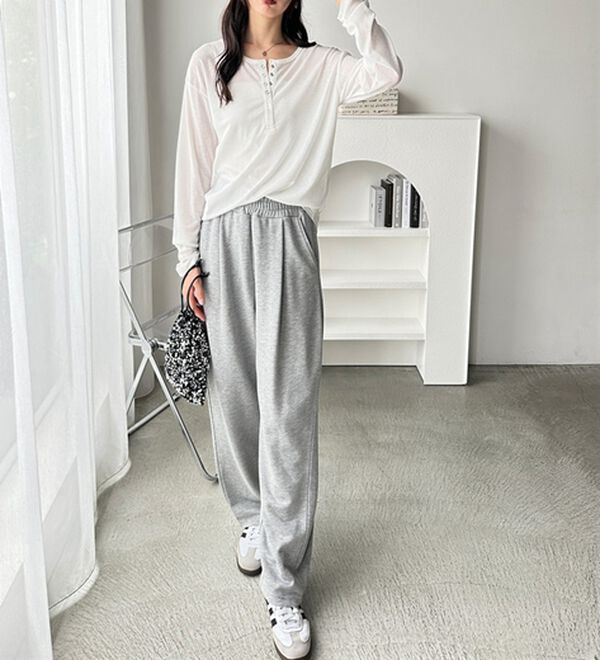 GeeRA（ジーラ）の「前後２ＷＡＹシアースラブヘンリーネックカットソー（カットソー）」｜詳細画像