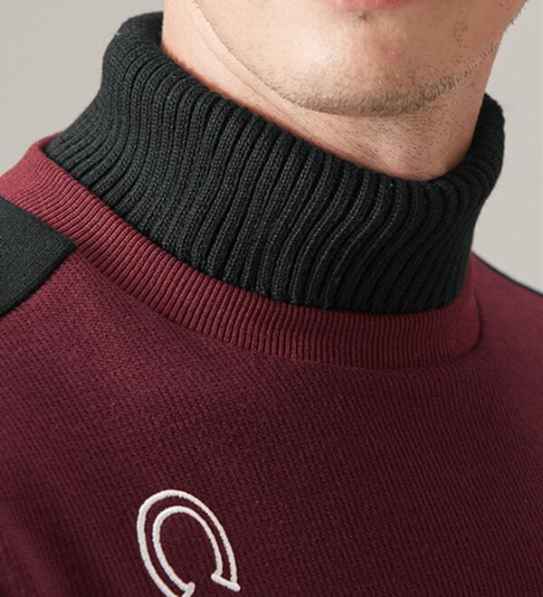 「＜クロコダイル＞技ありニット使い裏起毛トレーナー（メンズニット・セーター）」｜詳細画像
