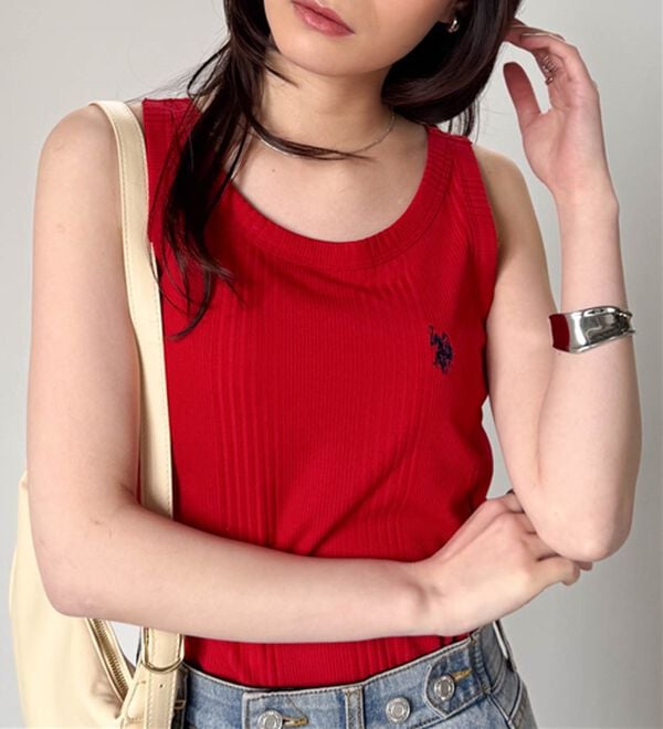 RANAN（ラナン）の「＜U.S.POLO ASSN.＞カップ付きリブタンクトップ（タンクトップ・キャミソール）」｜詳細画像