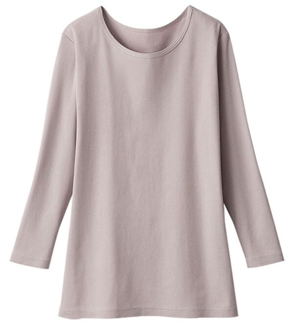 LAVIENNE（ラヴィエンヌ）の「＜カラフルコットン＞綿１００％クルーネックプルオーバー（８分袖）（肌着・インナーウェア）」｜詳細画像