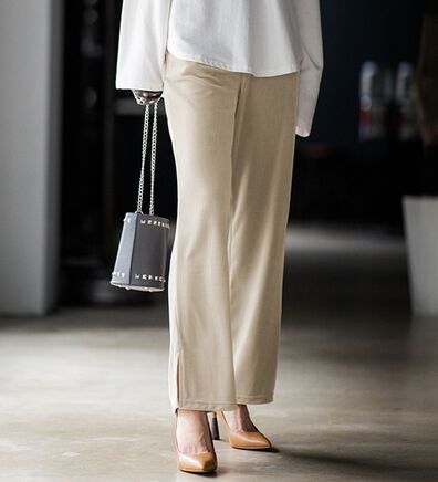 RANAN（ラナン）の「サテンコールスリットパンツ（フルレングスパンツ）」