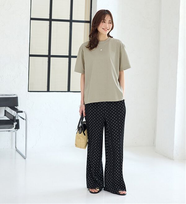 BELLUNA（ベルーナ）の「【汗ジミ対策◎】＜エアリーアイスコットン＞オーバーサイズＴシャツ【選べる袖丈】（カットソー）」｜詳細画像
