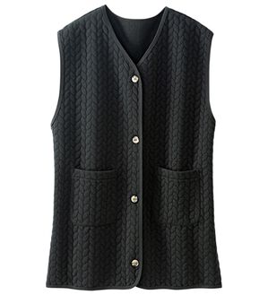 LAVIENNE（ラヴィエンヌ）の「キルティングベスト（パジャマ・ルームウェア）」｜ブラック