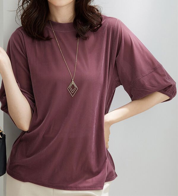 BELLUNA（ベルーナ）の「ベロア素材ふんわり袖プルオーバー（カットソー）」｜詳細画像