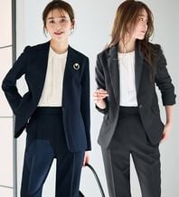 RANAN（ラナン）の「【選べる衿】洗える！多機能ベーシック２点セットスーツ（パンツスーツ）」