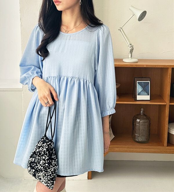 GeeRA（ジーラ）の「前後２ＷＡＹチェックペプラムチュニック（チュニック）」｜詳細画像